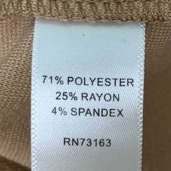 Spence Women’s Sz 12 Tan Polyester Spandex Scoop Neck Sleeveless Shift Dress - Picture 6 of 12